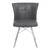 Armen Living Spago Contemporary Dining Chair in Vintage Gray Faux Leather with Brushed Stainless Steel Finish - Set of 2