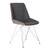 Armen Living Pandora Chair in Chrome finish with Walnut wood and Charcoal Fabric