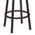 Tilden 26" Counter Height Metal Swivel Backless Barstool in Ford Brown Faux Leather and Auburn Bay Finish