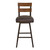 Saugus 26" Counter Height Metal Swivel Barstool in Bandero Espresso Fabric and Auburn Bay Finish with Walnut Wood Back