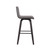 Vienna 30" Bar Height Barstool in Black Brushed Wood Finish with Grey Faux Leather