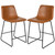 24 inch LeatherSoft Counter Height Barstools in Light Brown, Set of 2 [2-ET-ER18345-24-LB-GG]