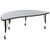3 Piece Mobile 86" Oval Wave Collaborative Grey Thermal Laminate Activity Table Set - Height Adjustable Short Legs [XU-GRP-A3060CON-60-GY-T-P-CAS-GG]