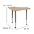 Triangular Natural Collaborative Student Desk (Adjustable from 22.3" to 34") - Home and Classroom [XU-SF-1003-NAT-A-GG]
