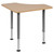 Triangular Natural Collaborative Student Desk (Adjustable from 22.3" to 34") - Home and Classroom [XU-SF-1003-NAT-A-GG]