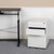 Modern White 3-Drawer Filing Cabinet - Ergonomic Mobile Design
