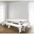 Farmhouse Dining Table Set in Antique Rustic White Stain Finish