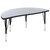 Nest table with an additional collaborative half circle table or rectangular wave table