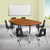 9 Piece Collaborative Wave Activity Table Set with Stack Chairs