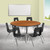 8 Piece Collaborative Wave Activity Table Set with Stack Chairs