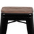 24" High Metal Counter-Height, Indoor Bar Stool with Wood Seat in Black - Stackable Set of 4 [4-ET-31320W-24-BK-R-GG]