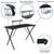 Black Gaming Desk and Gray/Black Racing Chair Set with Cup Holder, Headphone Hook, and Monitor/Smartphone Stand [BLN-X10RSG1031-GY-GG]