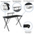 Black Gaming Desk with Cup Holder/Headphone Hook/Monitor Stand & White Reclining Back/Arms Gaming Chair with Footrest  [BLN-X40RSG1031-WH-GG]
