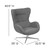 Gray Fabric Swivel Wing Chair [ZB-WING-GR-FAB-GG]