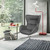 Gray LeatherSoft Swivel Wing Chair [ZB-WING-GY-LEA-GG]