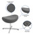 Gray Fabric Swivel Wing Chair and Ottoman Set [ZB-WING-CH-OT-GR-FAB-GG]
