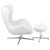 White LeatherSoft Swivel Wing Chair and Ottoman Set [ZB-WING-CH-OT-WH-LEA-GG]