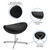 Black LeatherSoft Saddle Wing Ottoman [ZB-WING-BK-OTT-LEA-GG]