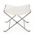 Melton White Leather Stool