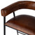 Dallas Brown Leather and Iron cushioned Bar Stool