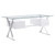 Sector 71" Glass Top Glass Office Desk EEI-6226-WHI