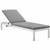 Shore Outdoor Patio Aluminum Chaise with Cushions EEI-4502-SLV-GRY