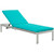 Shore Outdoor Patio Aluminum Chaise with Cushions EEI-4502-SLV-TRQ