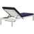 Shore Outdoor Patio Aluminum Chaise with Cushions EEI-5547-SLV-NAV