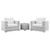 Convene 3-Piece Outdoor Patio Set EEI-5444-LGR-WHI