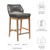 Wellspring Outdoor Patio Teak Wood Bar Stool EEI-5746-GRY-GPH