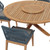 Wellspring 5-Piece Outdoor Patio Teak Wood Dining Set EEI-6118-BLU-GPH
