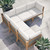 Clearwater Outdoor Patio Teak Wood 5-Piece Sectional Sofa EEI-6123-GRY-WHI