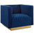 Sanguine Vertical Channel Tufted Upholstered Performance Velvet Sofa and Armchair Set EEI-4143-NAV-SET