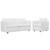 Activate Upholstered Fabric Sofa and Armchair Set EEI-4045-WHI-SET