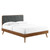 Bridgette Queen Wood Platform Bed With Splayed Legs MOD-6388-WAL-CHA