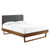 Bridgette Queen Wood Platform Bed With Angular Frame MOD-6387-WAL-CHA