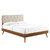 Bridgette Twin Wood Platform Bed With Splayed Legs MOD-6648-WAL-BEI