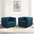 Conjure Tufted Armchair Upholstered Fabric Set of 2 EEI-5045-AZU