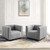 Conjure Tufted Armchair Upholstered Fabric Set of 2 EEI-5045-LGR