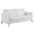 Loft Tufted Upholstered Faux Leather Loveseat and Armchair Set EEI-4102-SLV-WHI-SET