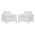 Loft Tufted Upholstered Faux Leather Armchair Set of 2 EEI-4101-SLV-WHI