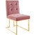 Privy Gold Stainless Steel Performance Velvet Dining Chair Set of 2 EEI-4152-GLD-DUS