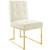 Privy Gold Stainless Steel Performance Velvet Dining Chair Set of 2 EEI-4152-GLD-IVO
