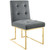 Privy Gold Stainless Steel Performance Velvet Dining Chair Set of 2 EEI-4152-GLD-CHA