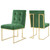 Privy Gold Stainless Steel Performance Velvet Dining Chair Set of 2 EEI-4152-GLD-EME