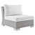 Conway Sunbrella® Outdoor Patio Wicker Rattan 6-Piece Furniture Set EEI-4363-LGR-WHI