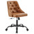 Distinct Tufted Swivel Vegan Leather Office Chair EEI-4370-BLK-TAN