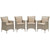 Conduit Outdoor Patio Wicker Rattan Dining Armchair Set of 4 EEI-4028-LGR-BEI