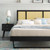 Kelsea Cane and Wood Queen Platform Bed With Angular Legs MOD-6372-BLK