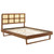 Sidney Cane and Wood Full Platform Bed With Angular Legs MOD-6371-WAL